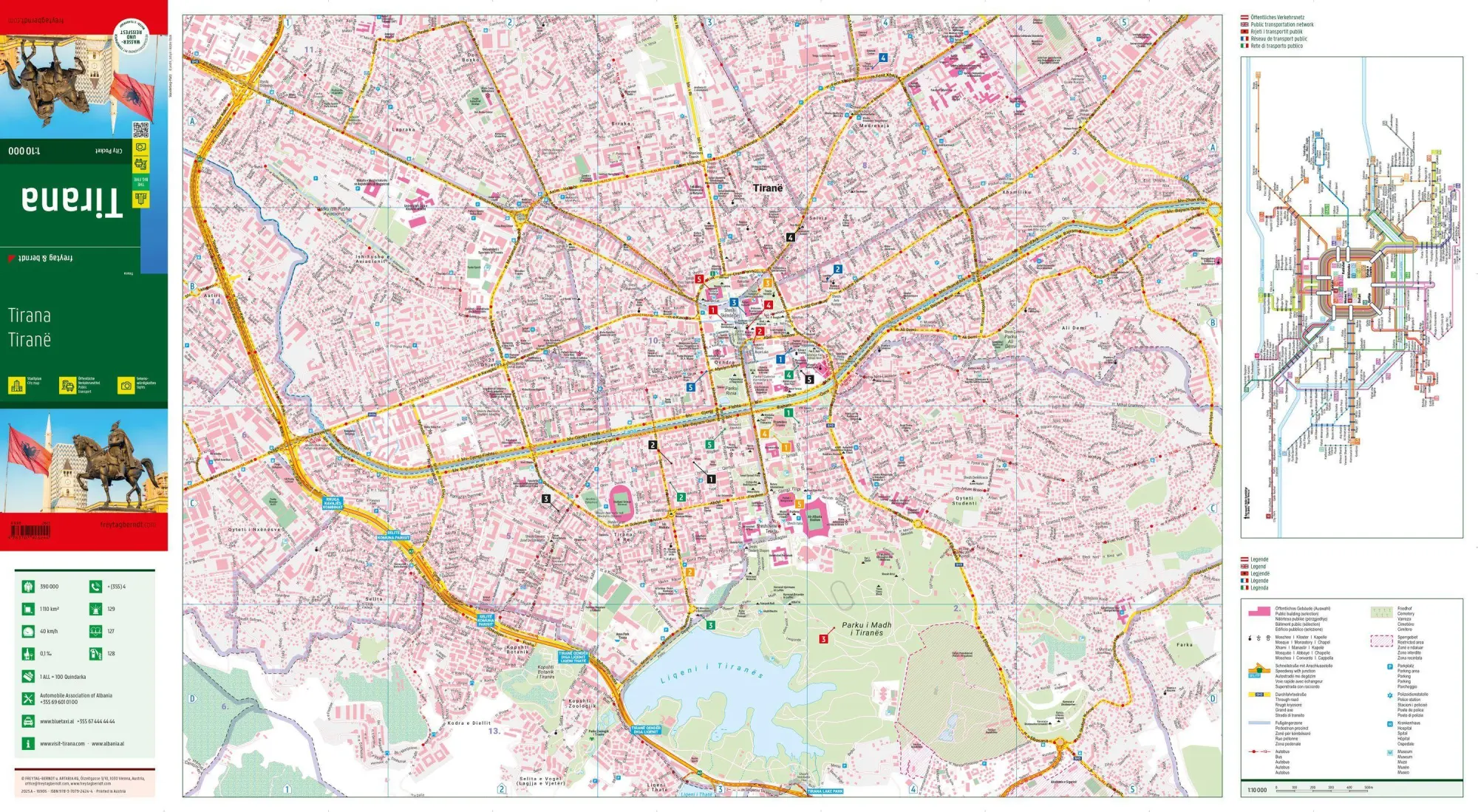 Bild: 9783707924244 | freytag &amp; berndt Innenstadtplan Tirana 1:10.000 | Freytag &amp; Berndt