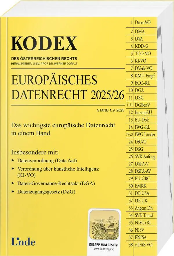 Cover: 9783714304244 | KODEX Europäisches Datenrecht 2025/26 | Stefanie Dörnhöfer | Buch