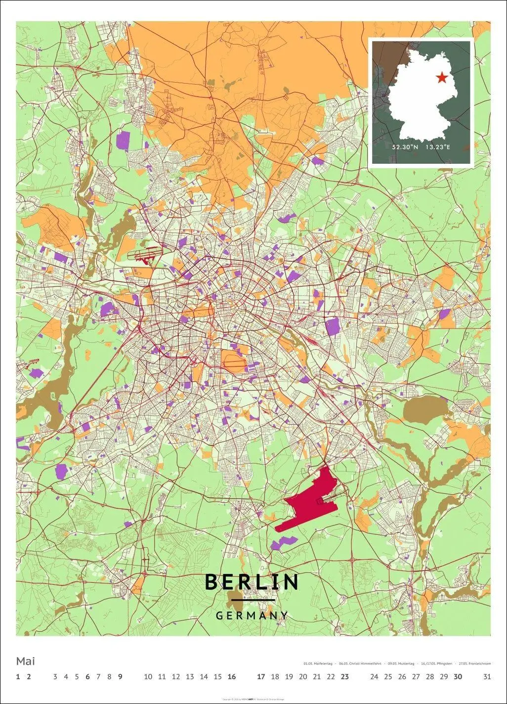 Bild: 9783839904244 | Map Art Kalender 2027 | Christian Müringer | Kalender | Spiralbindung