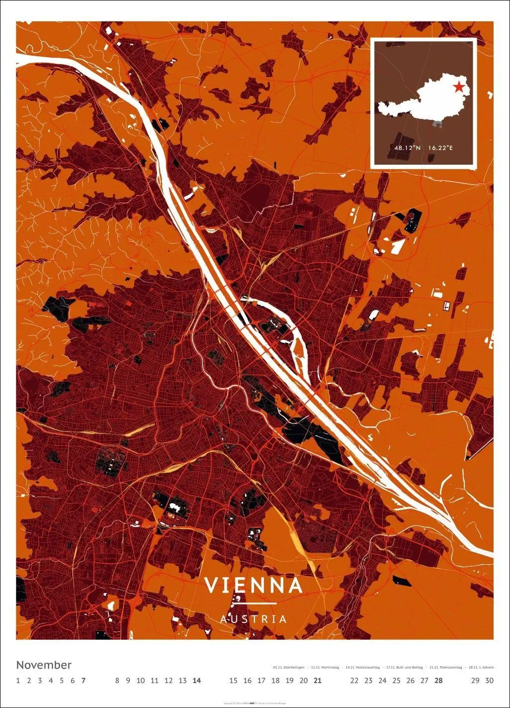 Bild: 9783839904244 | Map Art Kalender 2027 | Christian Müringer | Kalender | Spiralbindung