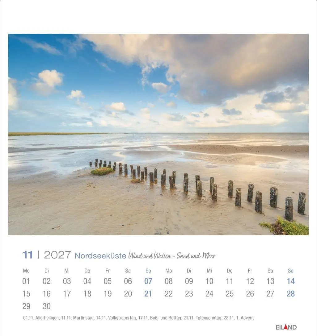 Bild: 9783964024244 | Nordseeküste Postkartenkalender 2027 - Wind und Wellen - Sand und Meer