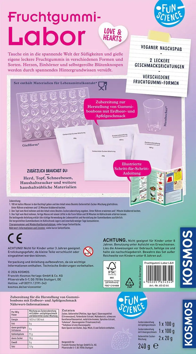 Bild: 4002051654344 | Fun Science Fruchtgummi-Labor Love &amp; Hearts | Experimentierkasten