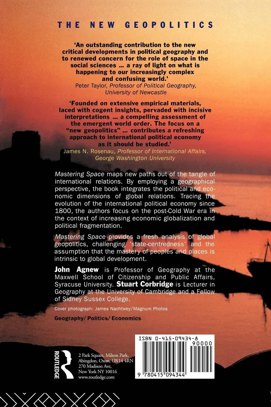Rückseite: 9780415094344 | Mastering Space | John Agnew (u. a.) | Taschenbuch | Englisch | 1995