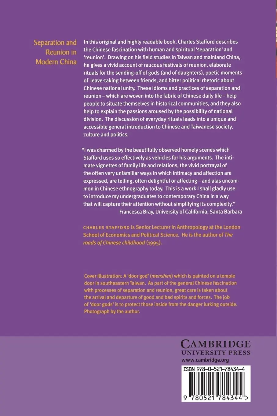 Rückseite: 9780521784344 | Separation and Reunion in Modern China | Charles Stafford | Buch