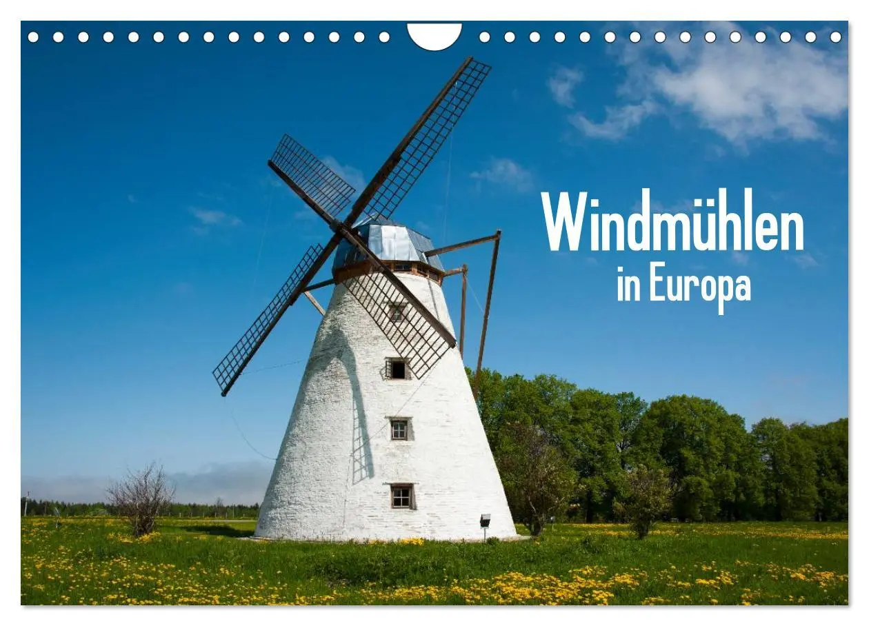 Cover: 9783516224344 | Windmühlen in Europa (Wandkalender 2026 DIN A4 quer), CALVENDO...