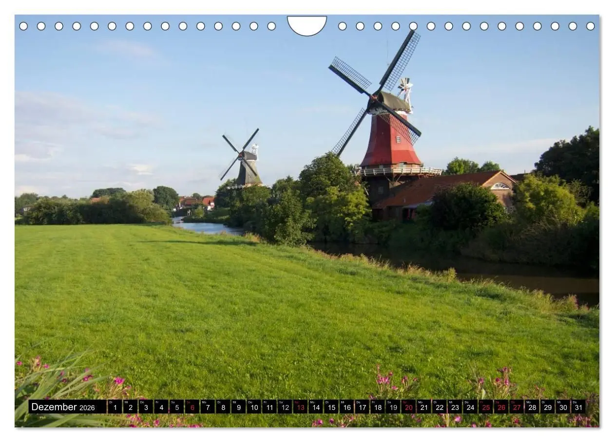 Bild: 9783516224344 | Windmühlen in Europa (Wandkalender 2026 DIN A4 quer), CALVENDO...