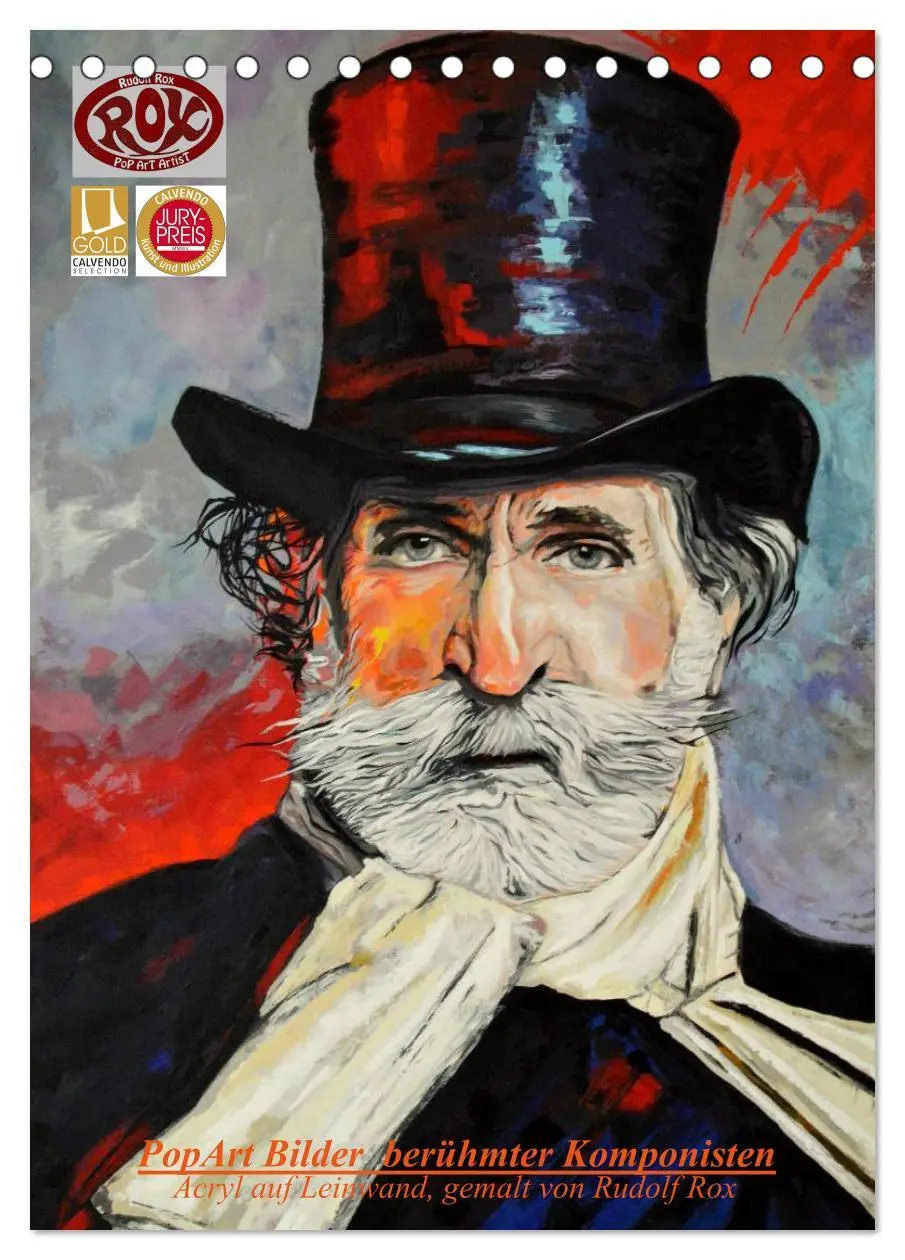 Cover: 9783516464344 | PopArt Bilder berühmter Komponisten (Tischkalender 2026 DIN A5...