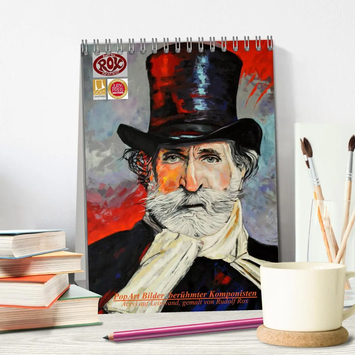 Bild: 9783516464344 | PopArt Bilder berühmter Komponisten (Tischkalender 2026 DIN A5...