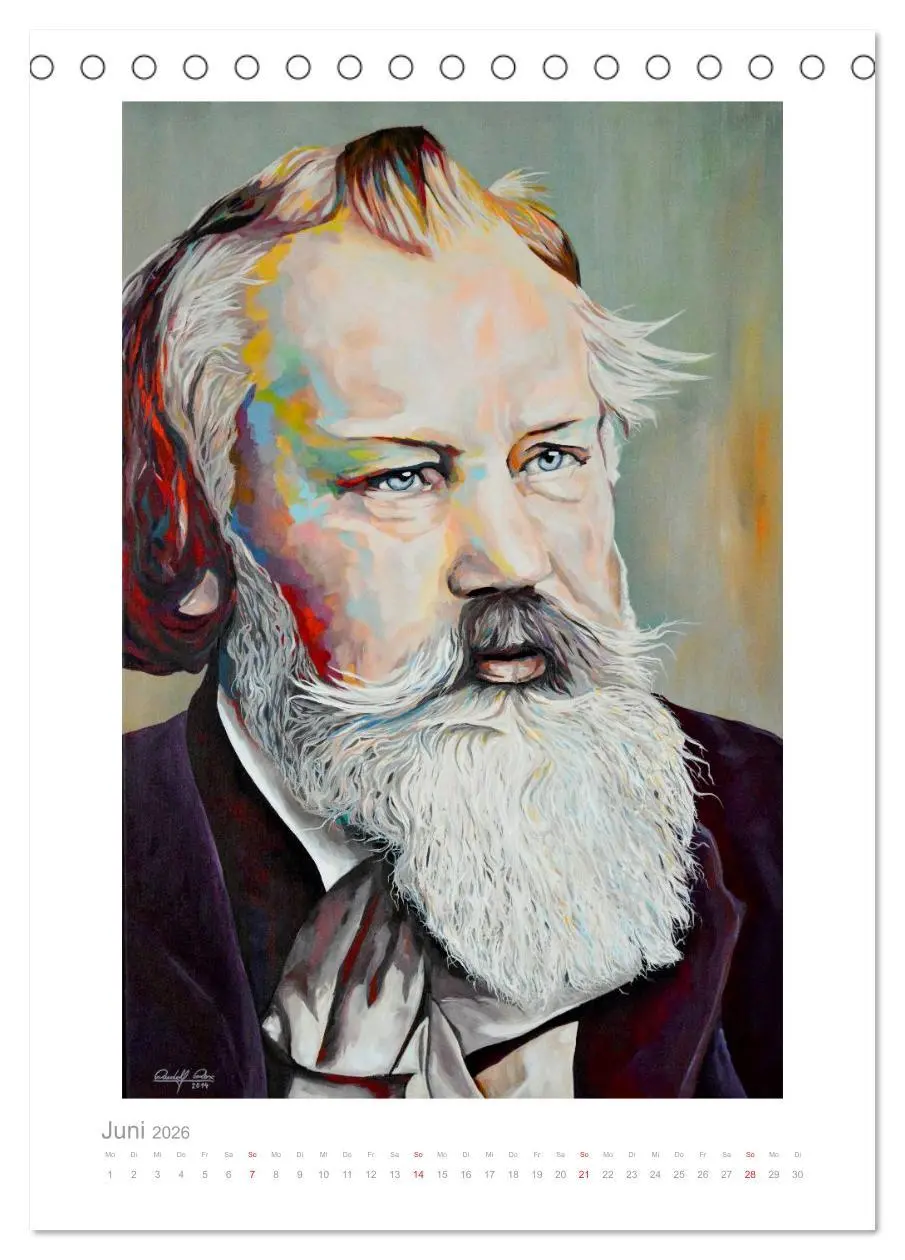 Bild: 9783516464344 | PopArt Bilder berühmter Komponisten (Tischkalender 2026 DIN A5...