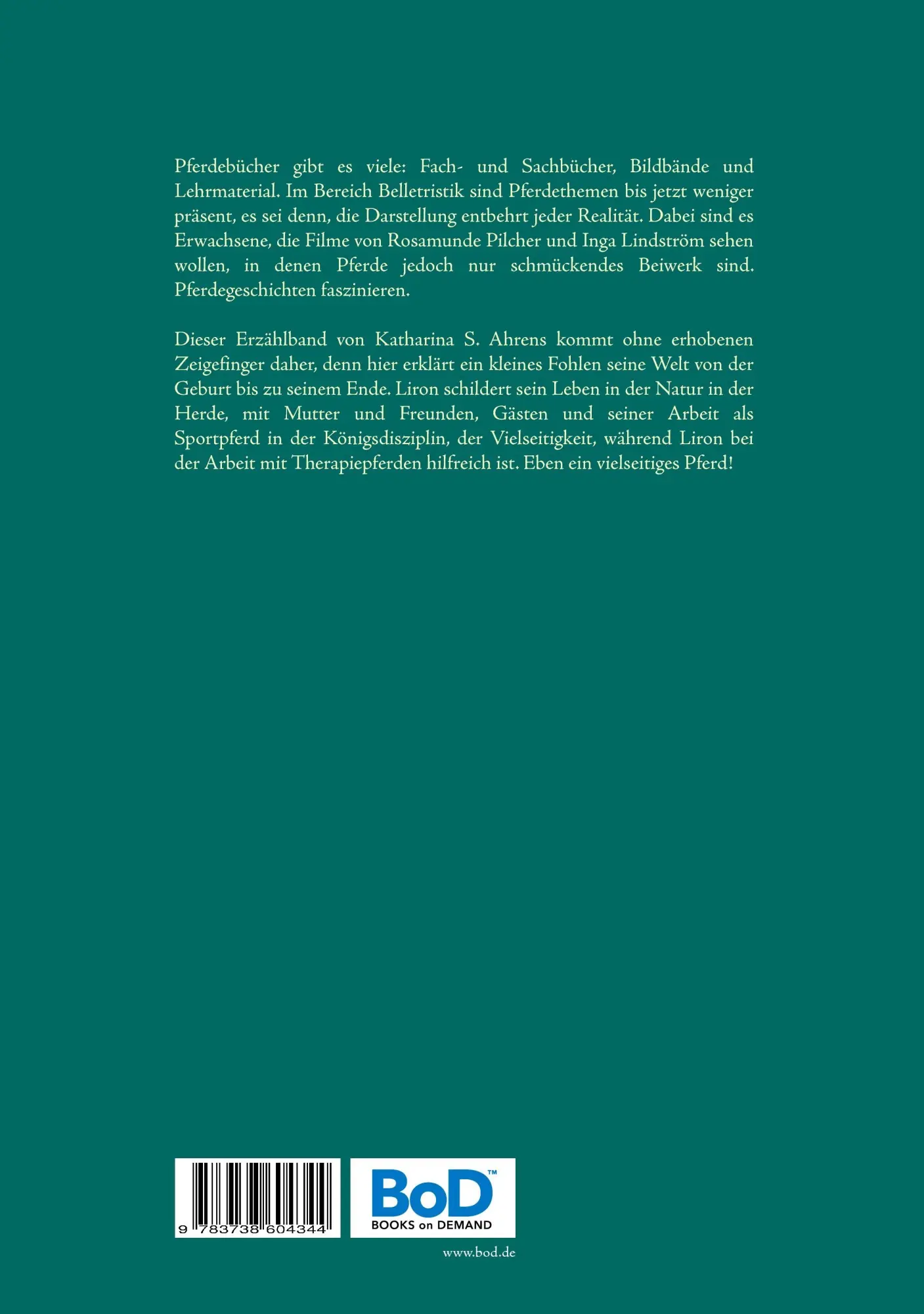 Rückseite: 9783738604344 | Liron erklärt die Welt | Ein Pferdeleben im naturnahen Herdenverband