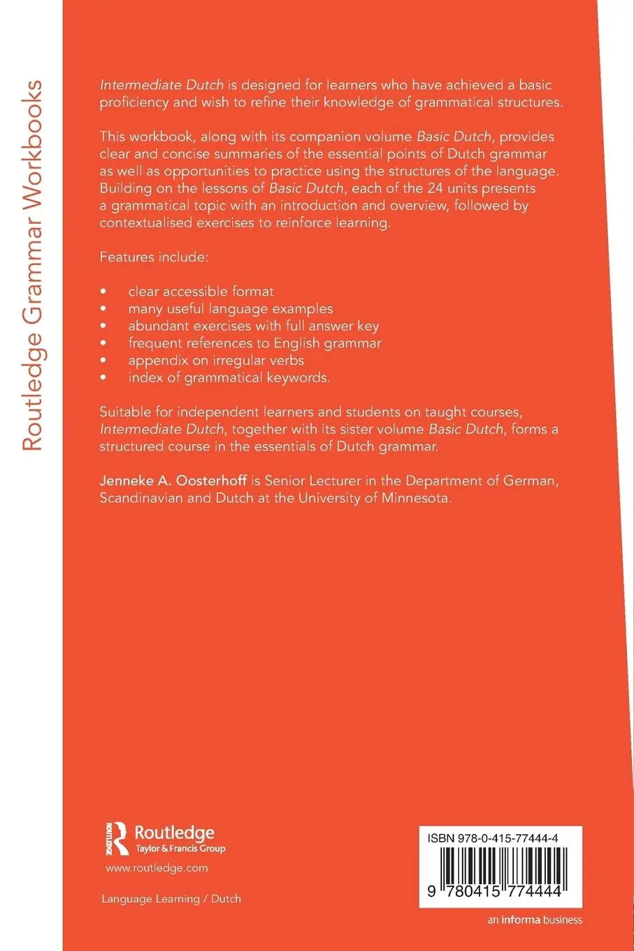 Rückseite: 9780415774444 | Intermediate Dutch | A Grammar and Workbook | Jenneke A. Oosterhoff