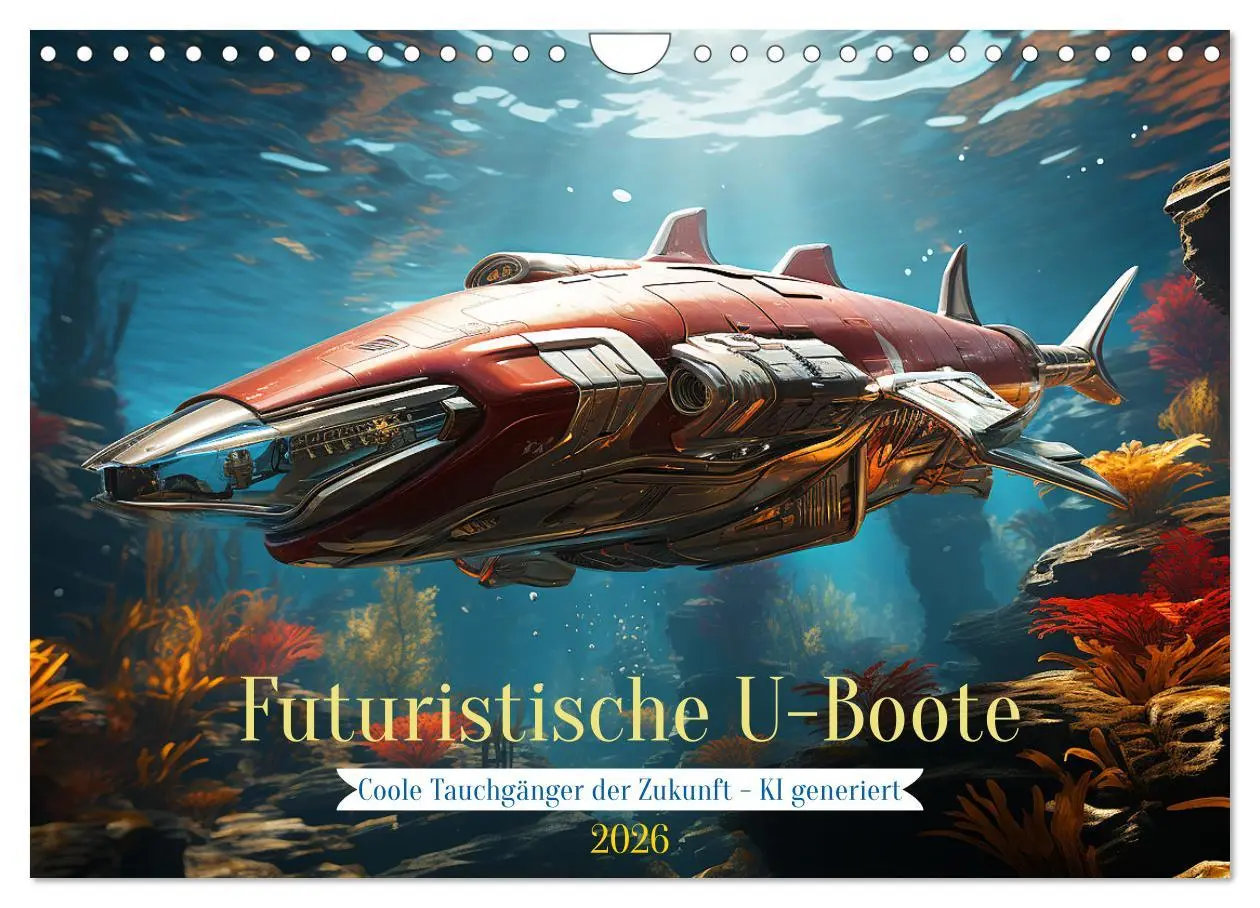 Cover: 9783457364444 | Futuristische U-Boote (Wandkalender 2026 DIN A4 quer), CALVENDO...
