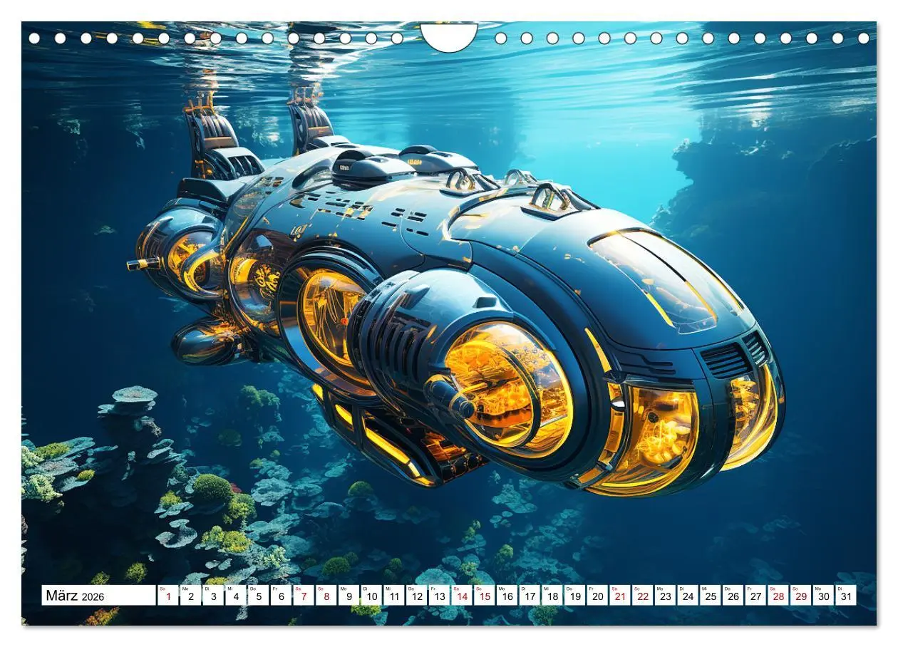 Bild: 9783457364444 | Futuristische U-Boote (Wandkalender 2026 DIN A4 quer), CALVENDO...
