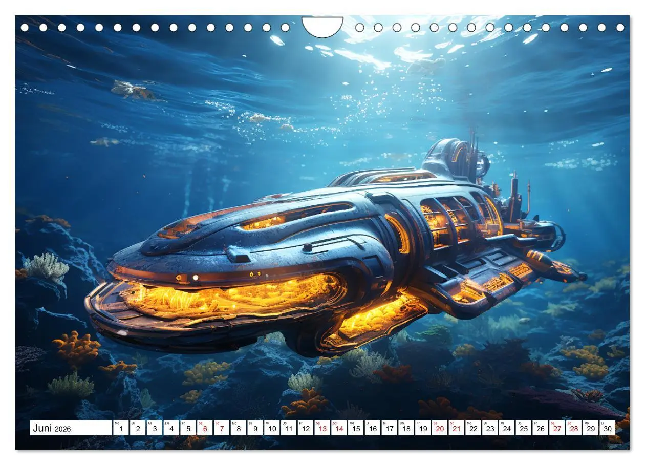 Bild: 9783457364444 | Futuristische U-Boote (Wandkalender 2026 DIN A4 quer), CALVENDO...