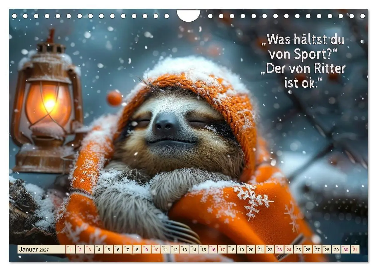 Bild: 9783569234444 | Faultier - Albtraum Sport (Wandkalender 2027 DIN A4 quer), CALVENDO...
