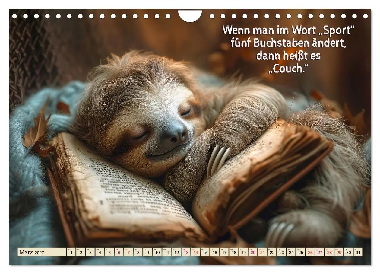 Bild: 9783569234444 | Faultier - Albtraum Sport (Wandkalender 2027 DIN A4 quer), CALVENDO...