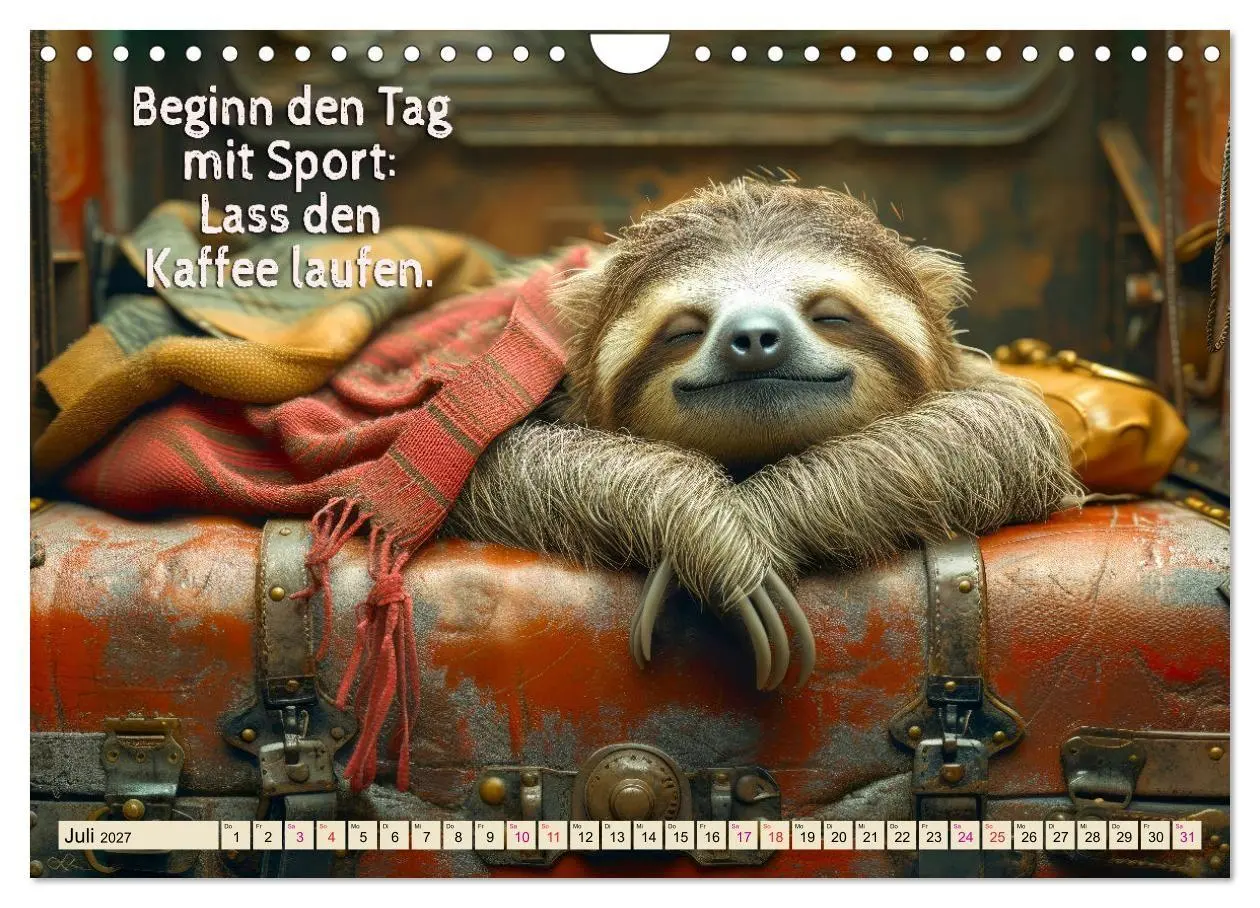 Bild: 9783569234444 | Faultier - Albtraum Sport (Wandkalender 2027 DIN A4 quer), CALVENDO...