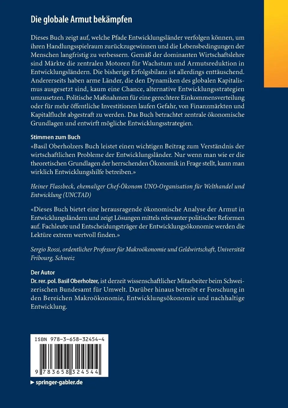 Rückseite: 9783658324544 | Die globale Armut bekämpfen | Basil Oberholzer | Taschenbuch | vii