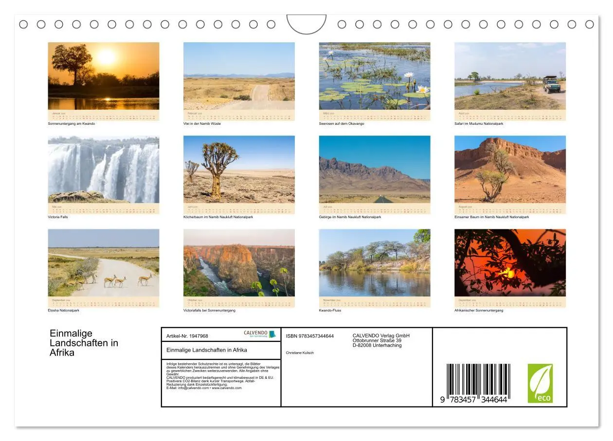 Bild: 9783457344644 | Einmalige Landschaften in Afrika (Wandkalender 2026 DIN A4 quer),...