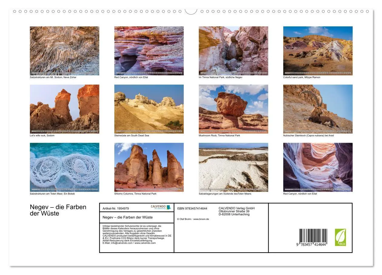 Bild: 9783457414644 | Negev - die Farben der Wüste (hochwertiger Premium Wandkalender...