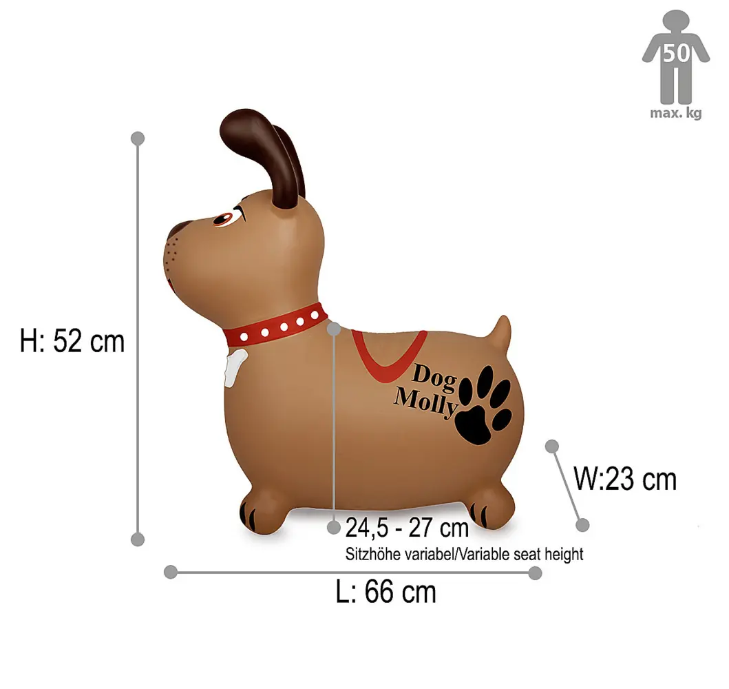 Bild: 4042774474744 | Hüpftier Dog Molly mit Pumpe | 466005 | Deutsch | 2025 | Jamara