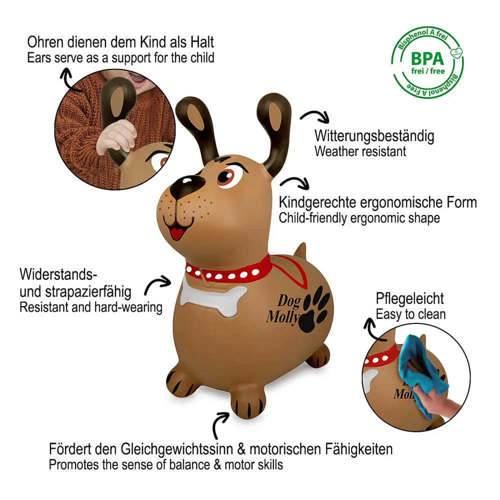 Bild: 4042774474744 | Hüpftier Dog Molly mit Pumpe | 466005 | Deutsch | 2025 | Jamara