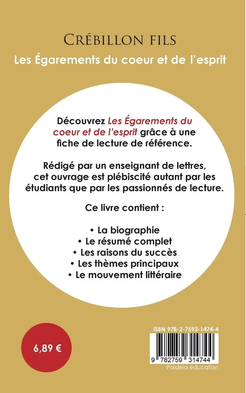 Rückseite: 9782759314744 | Fiche de lecture Les Égarements du coeur et de l'esprit (Étude...