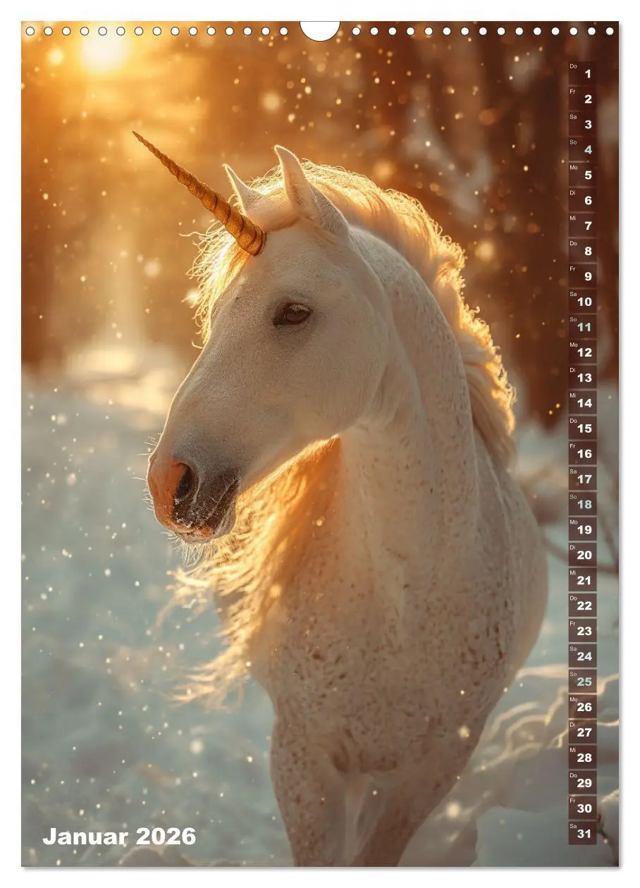 Bild: 9783516284744 | Märchenhafte Einhornreise - Ein Jahr voller Magie (Wandkalender...