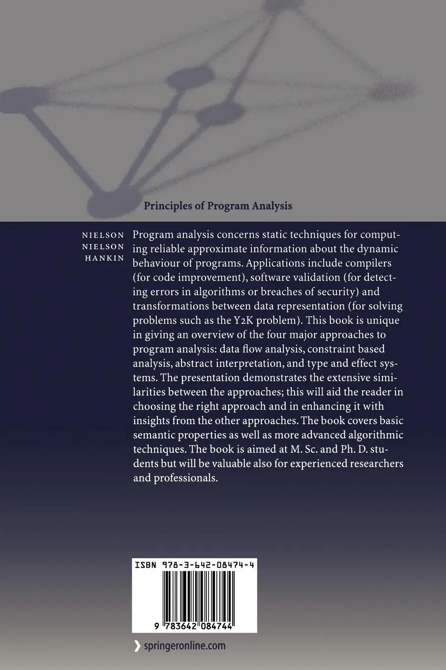 Rückseite: 9783642084744 | Principles of Program Analysis | Flemming Nielson (u. a.) | Buch | xxi