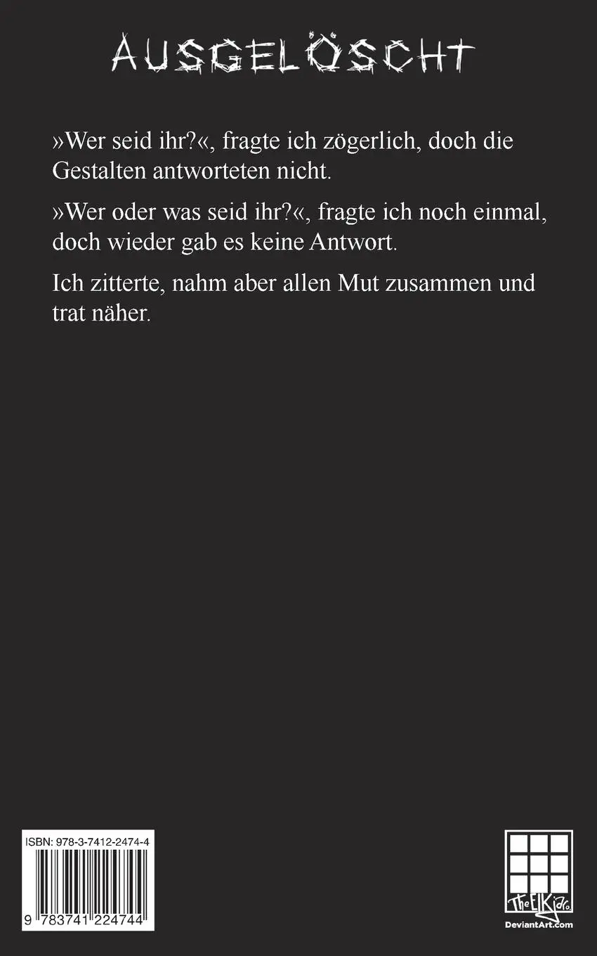 Rückseite: 9783741224744 | Ausgelöscht | Ein Horrorroman | Daniel Spieker | Taschenbuch | 156 S.