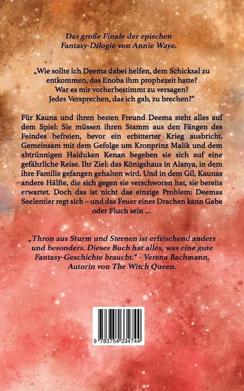 Rückseite: 9783754334744 | Thron aus Sturm und Sternen | Annie Waye | Taschenbuch | Paperback