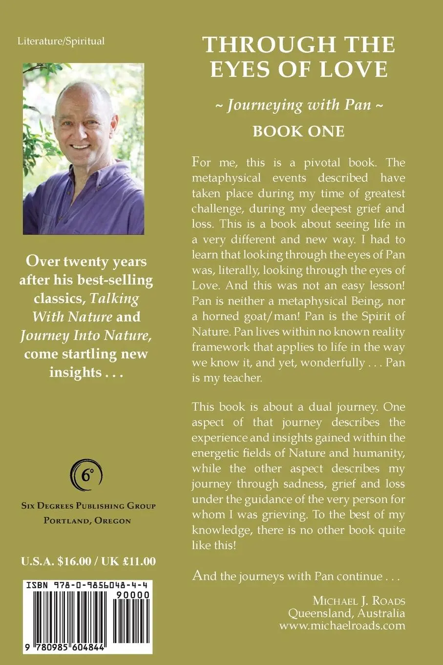 Rückseite: 9780985604844 | Through the Eyes of Love | Journeying with Pan, Book One | Roads