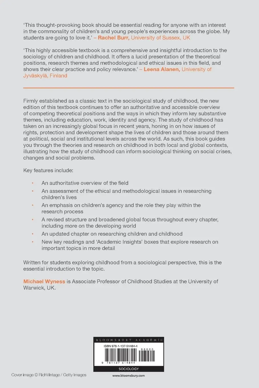 Rückseite: 9781137514844 | Childhood and Society | Michael Wyness | Taschenbuch | Englisch | 2019