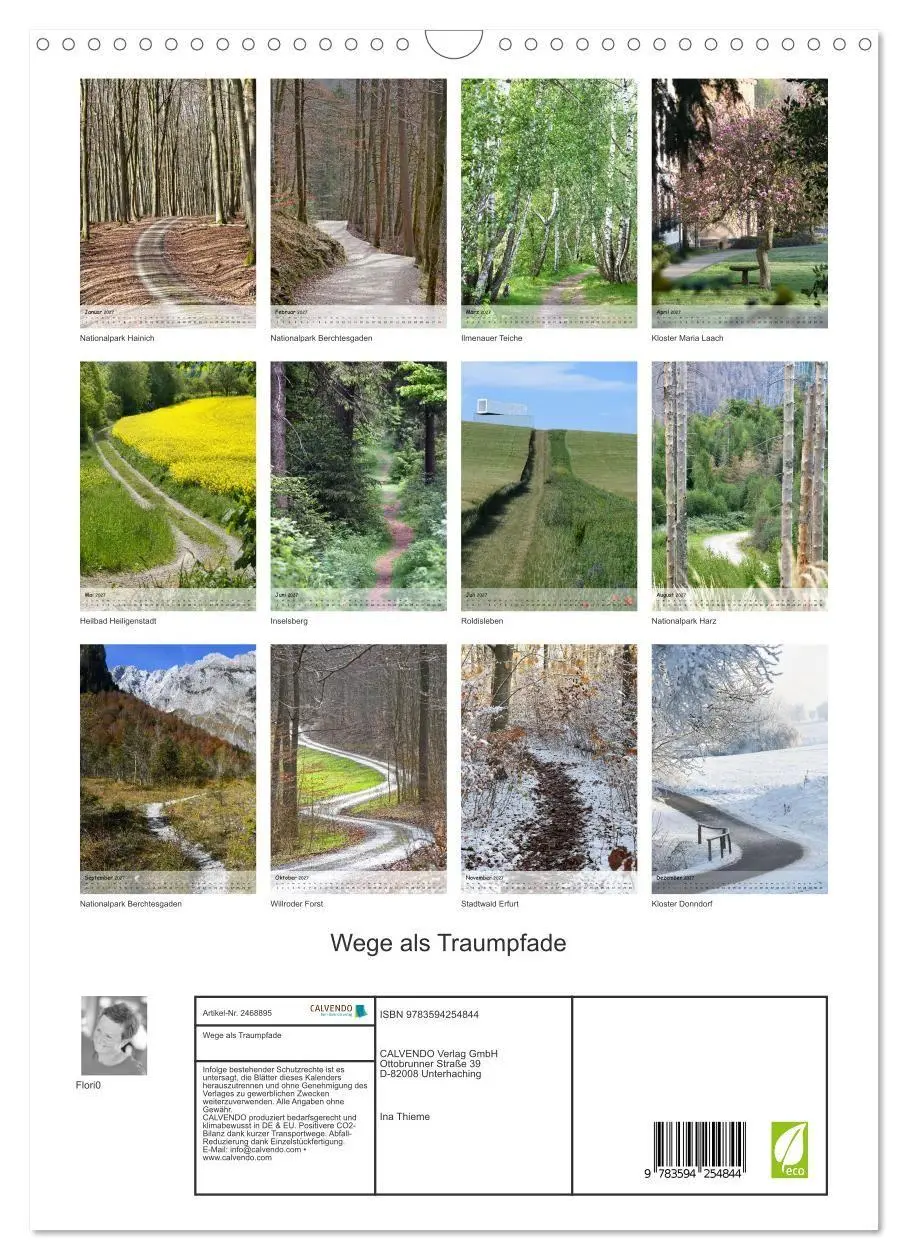 Bild: 9783594254844 | Wege als Traumpfade (Wandkalender 2027 DIN A3 hoch), CALVENDO...