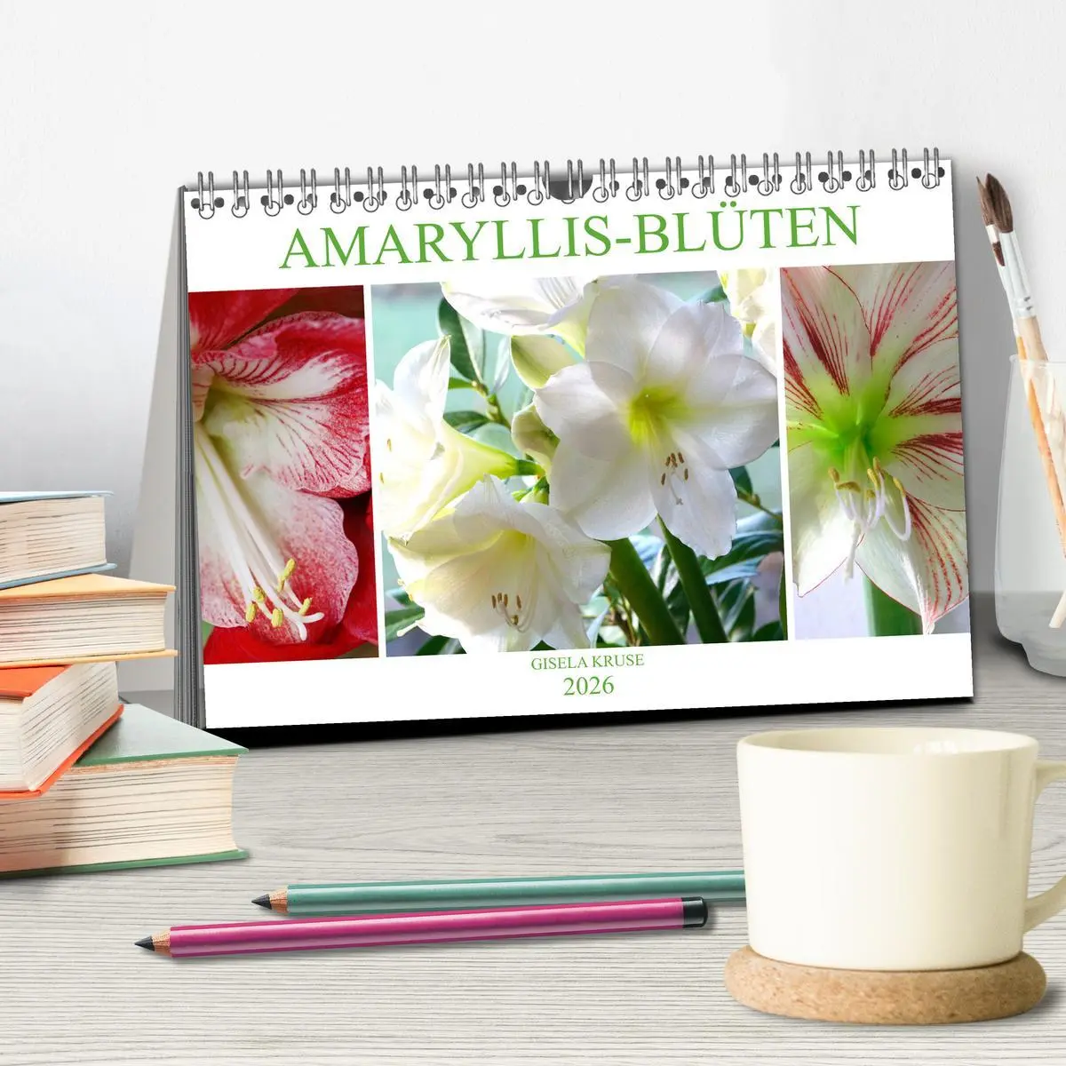 Bild: 9783457864944 | Amaryllis-Blüten (Tischkalender 2026 DIN A5 quer), CALVENDO...