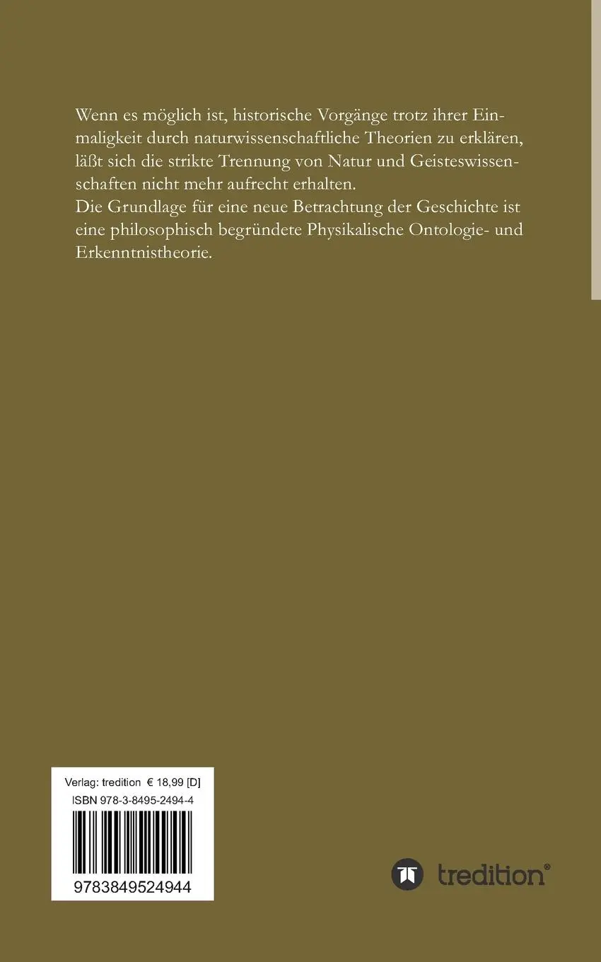 Rückseite: 9783849524944 | Physikalische Geschichtstheorie | Thorsten Kunde | Taschenbuch | 2013