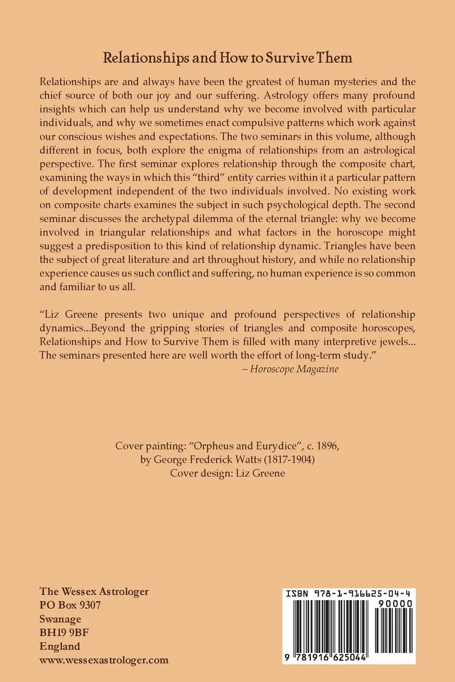 Rückseite: 9781916625044 | Relationships and How to Survive Them | Liz Greene | Taschenbuch