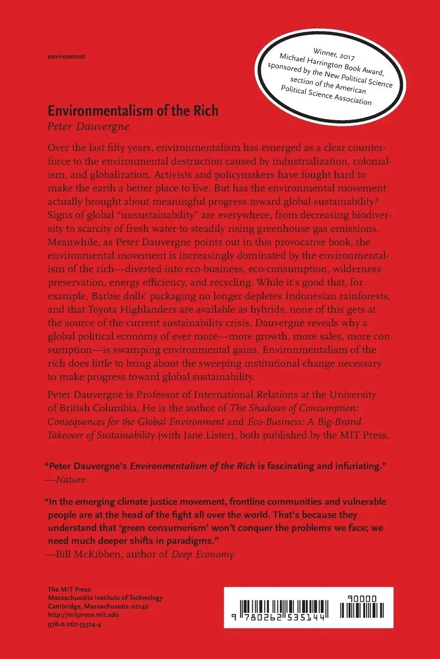 Rückseite: 9780262535144 | Environmentalism of the Rich | Peter Dauvergne | Taschenbuch | 2018