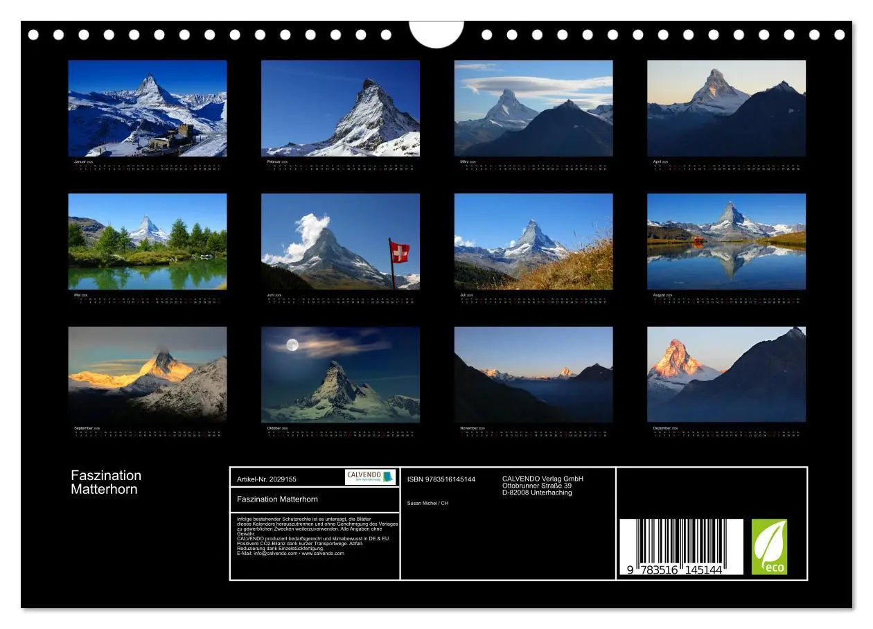 Bild: 9783516145144 | Faszination Matterhorn (Wandkalender 2026 DIN A4 quer), CALVENDO...
