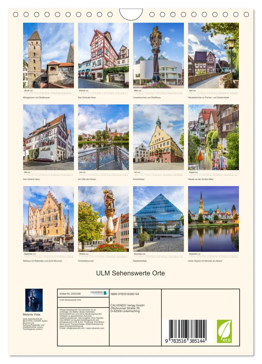 Bild: 9783516385144 | ULM Sehenswerte Orte (Wandkalender 2026 DIN A4 hoch), CALVENDO...
