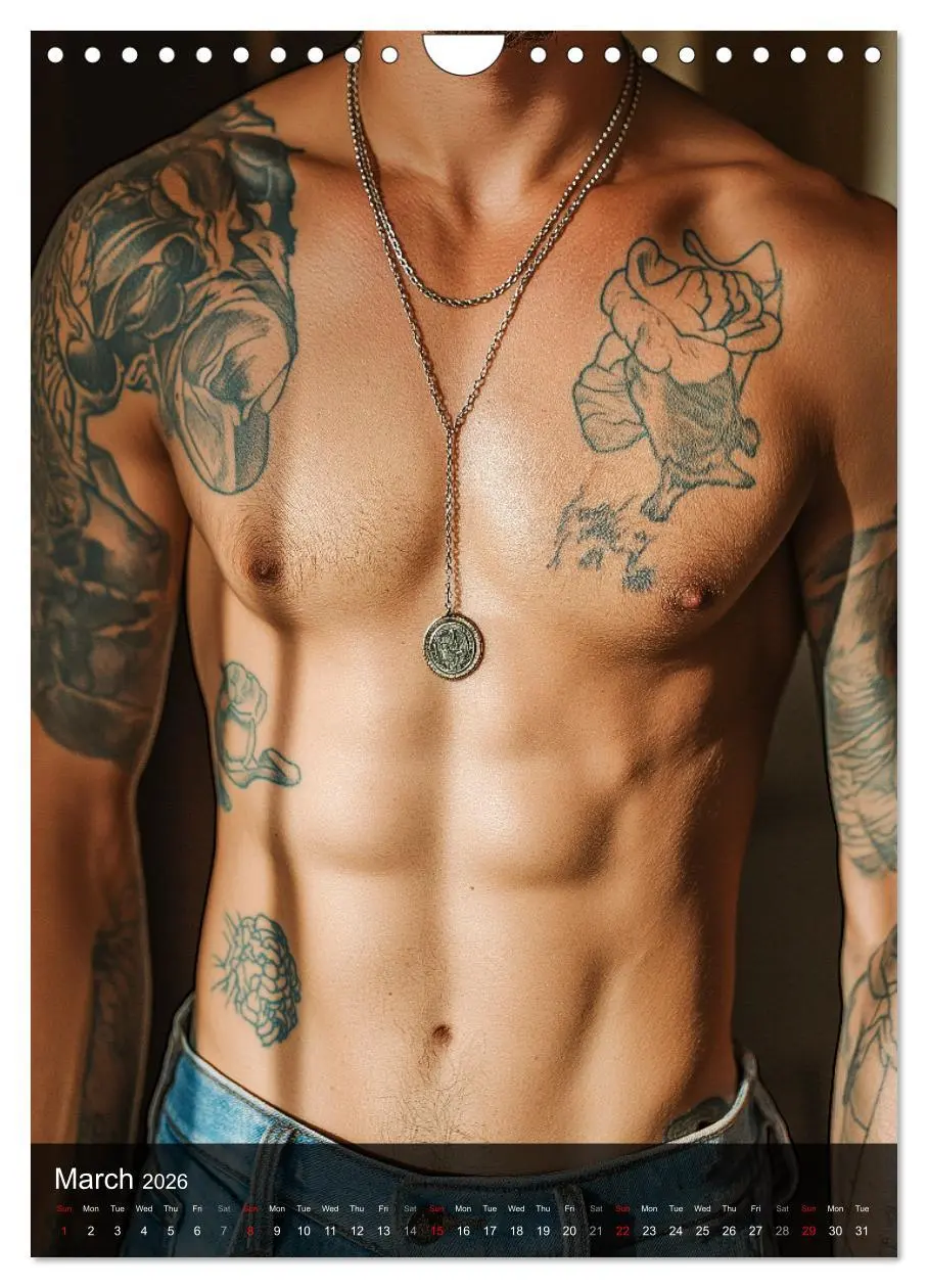 Bild: 9783516525144 | Inked Bodies - Sexy Tattooed Men (Wall Calendar 2026 DIN A4...