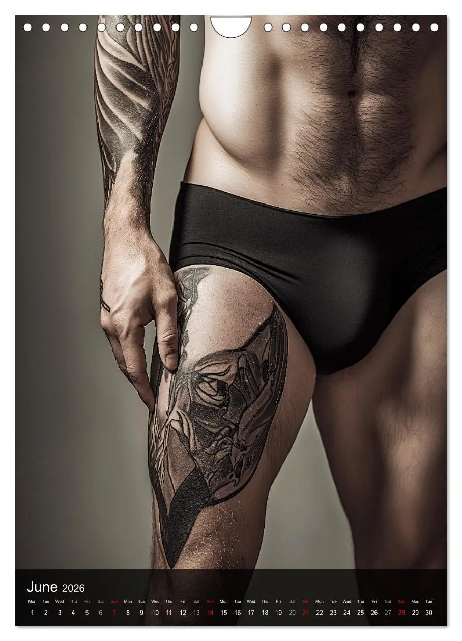 Bild: 9783516525144 | Inked Bodies - Sexy Tattooed Men (Wall Calendar 2026 DIN A4...