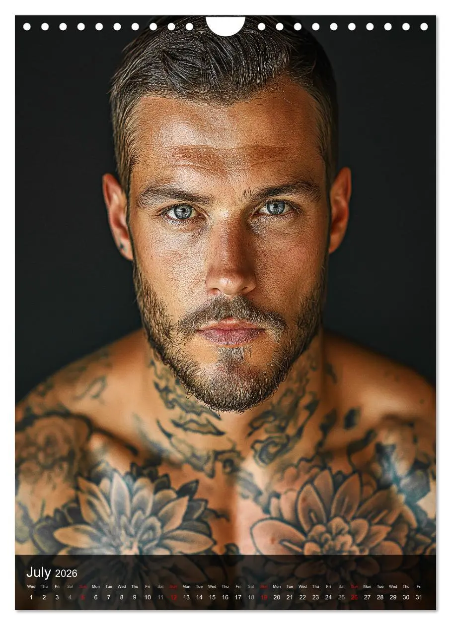 Bild: 9783516525144 | Inked Bodies - Sexy Tattooed Men (Wall Calendar 2026 DIN A4...