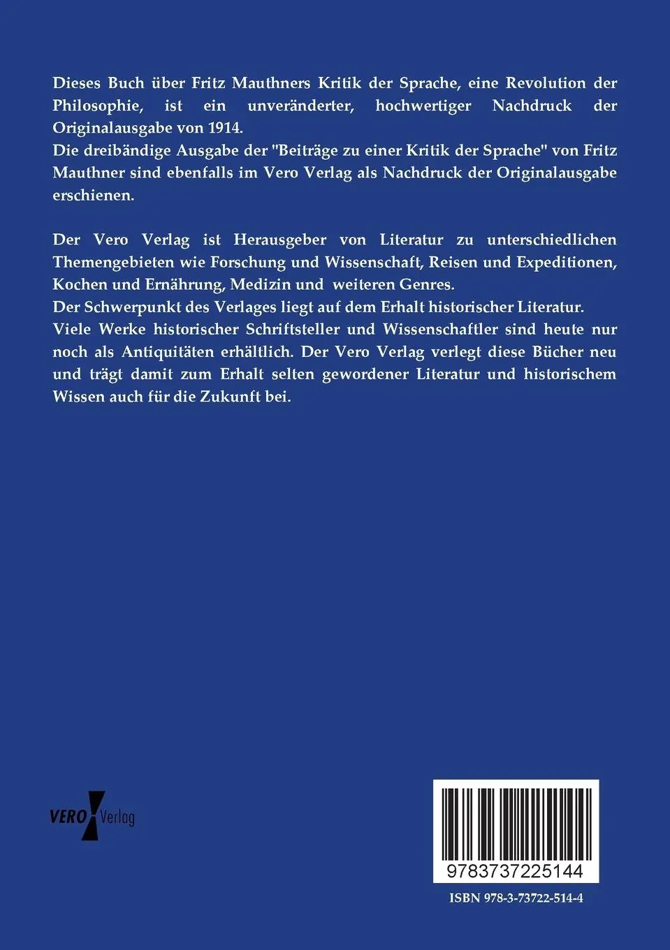 Rückseite: 9783737225144 | Fritz Mauthners Kritik der Sprache | Max Krieg | Taschenbuch | 232 S.