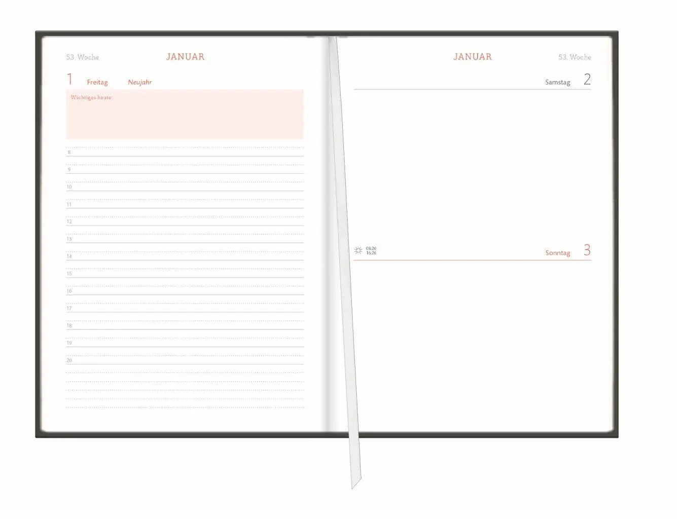 Bild: 9783756415144 | Tages-Kalenderbuch A6, schwarz 2027 | Heye | Buch | Bürokalender Heye