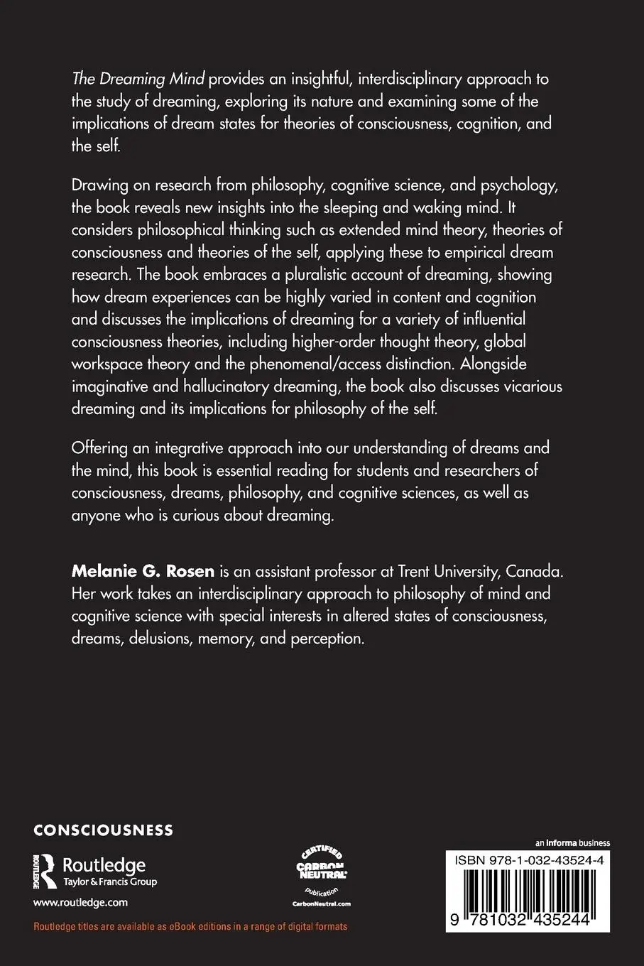 Rückseite: 9781032435244 | The Dreaming Mind | Understanding Consciousness During Sleep | Rosen