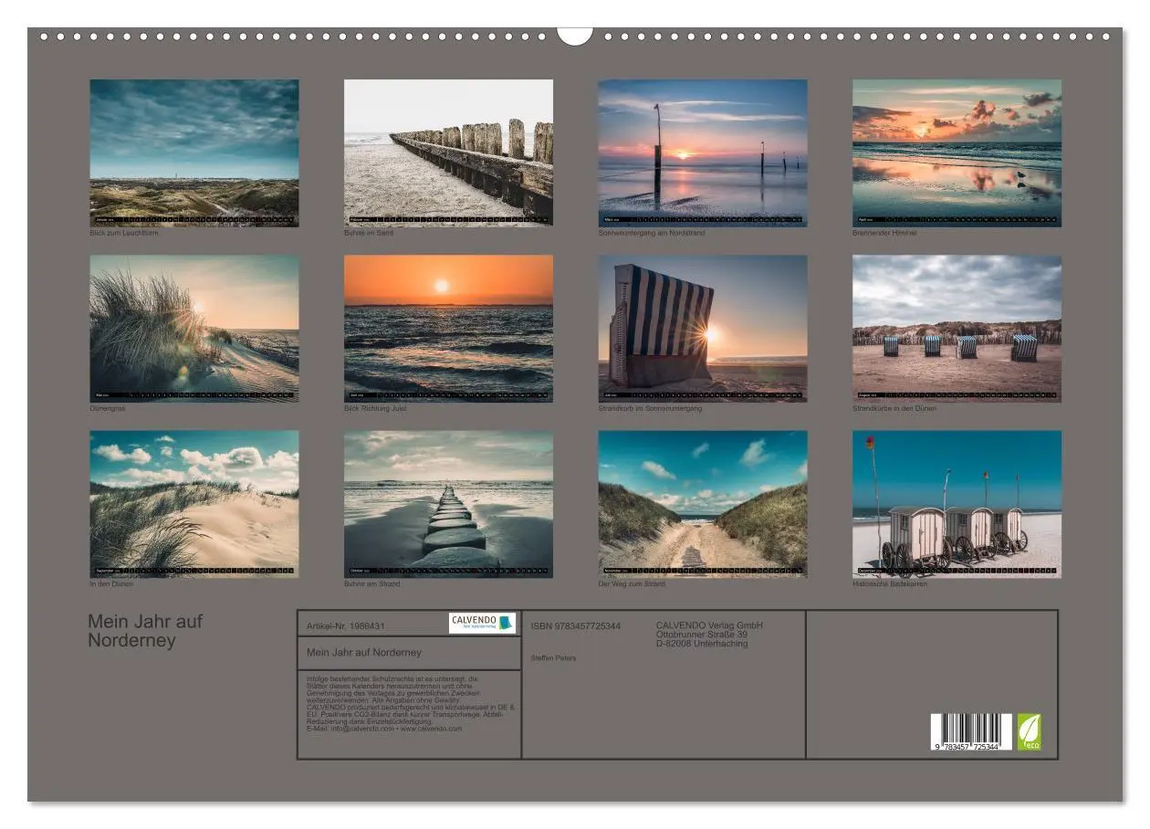 Bild: 9783457725344 | Mein Jahr auf Norderney (Wandkalender 2026 DIN A2 quer), CALVENDO...