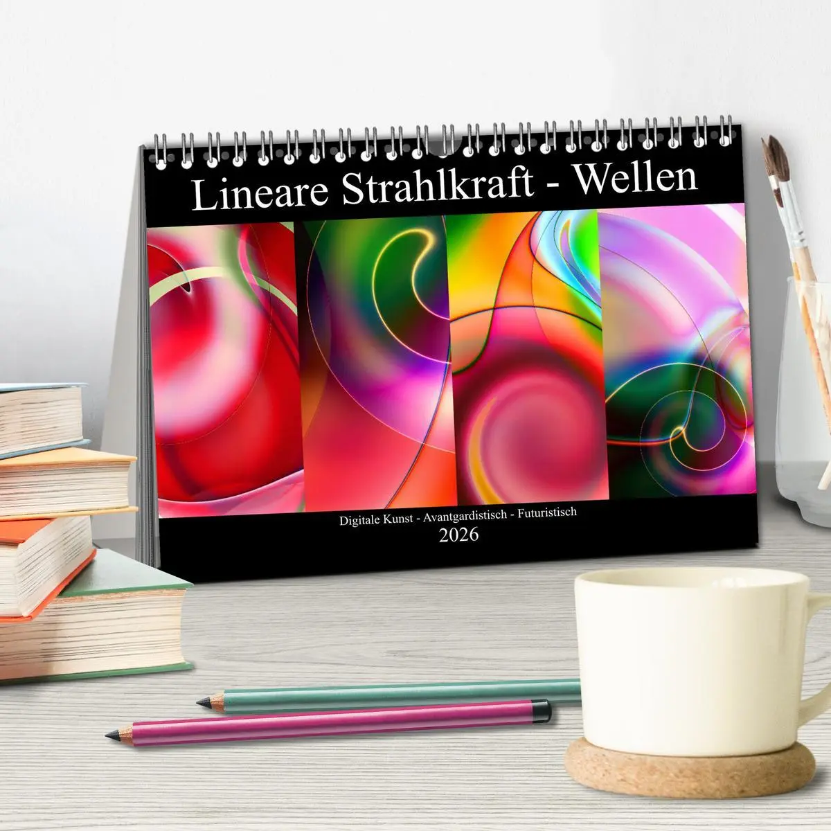 Bild: 9783457895344 | Lineare Strahlkraft - Wellen, Digitale Kunst (Tischkalender 2026...