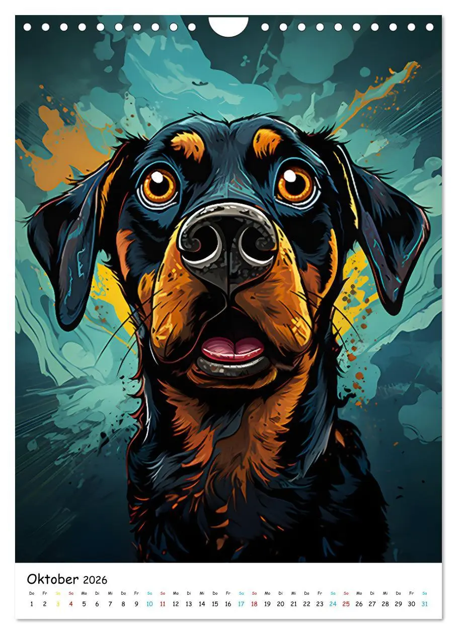 Bild: 9783516295344 | Crazy Dogs Bekannte Hunderassen im Comicstyle (Wandkalender 2026...