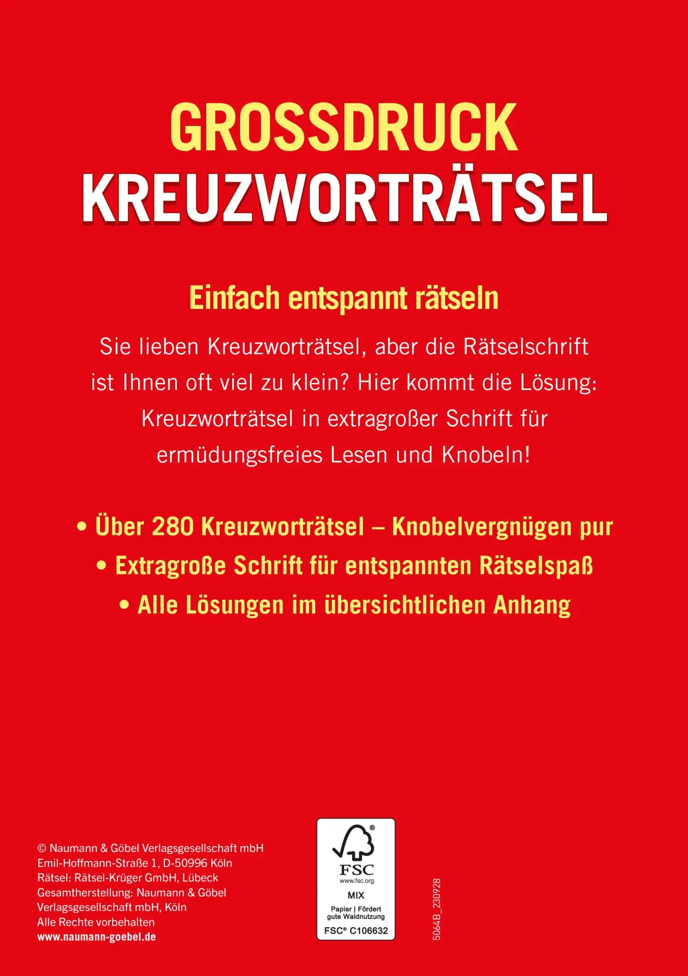 Rückseite: 9783625195344 | Großdruck Kreuzworträtsel - Band 1 | Taschenbuch | 320 S. | Deutsch